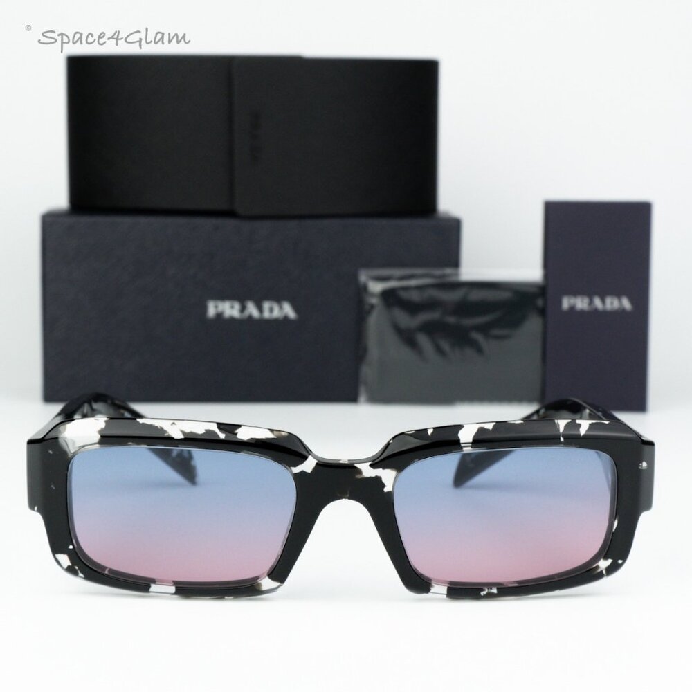 NEW Prada PR27ZS 15O60E Black Tortoise Blue Magenta Square Unisex Sunglasses